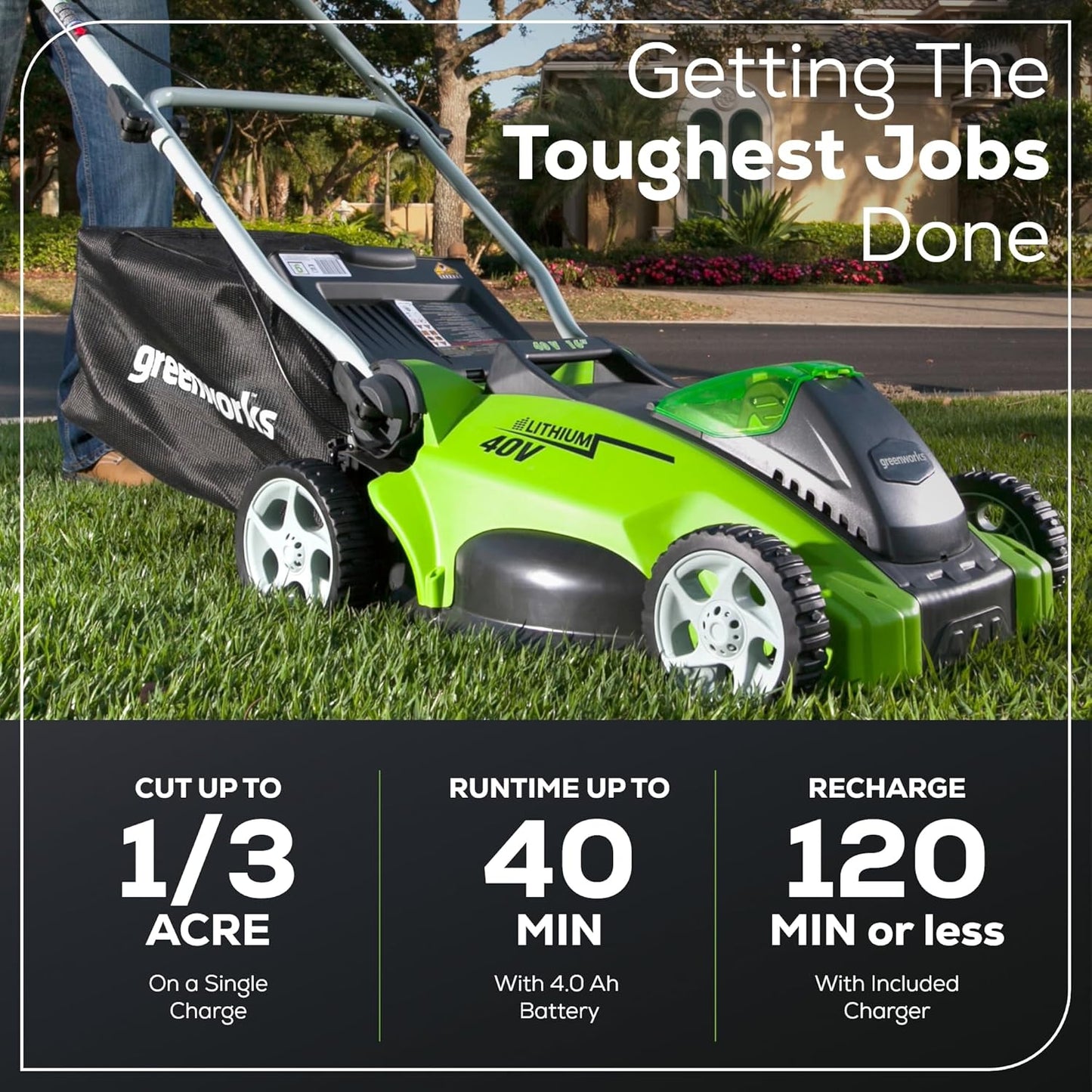 Greenworks 40V 16" Cordless (Push) Lawn Mower (75+ Compatible Tools)